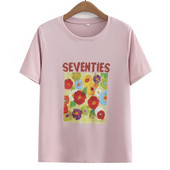 Liela izmēra T-krekls Sieviešu apģērbi Brīvi Puloveri Ziedi Tīpas Īsās Piedurknes Izliektas Topi 2023. gada vasara