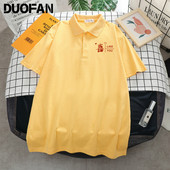 DUOFAN sieviešu lielizmēra polo krekli T-krekls ar īsu piedurkņu apkakli.