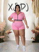 Treniņtērpa sieviešu vasaras pieskaņojuma komplekts ar rāvējslēdzēju un šortu komplekts 2 daļīgs sieviešu apģērba komplekts liela izmēra vairumtirdzniecība dropshipping