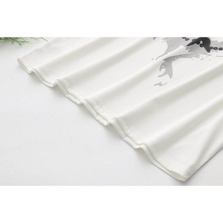 Liela izmēra XL-4XL Sieviešu balti vasaras T-krekli ar īsām piedurknēm Lielizmēra mīļi apdrukāti sieviešu krekli Lielizmēra A līnijas augšdaļa