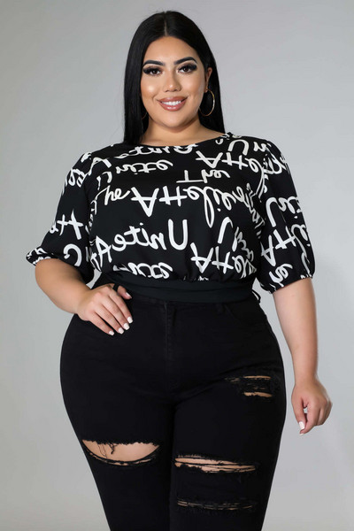 CM.YAYA Liela izmēra sieviešu burtu O veida kakla izgriezums Elegants T-krekls 2022. gada vasaras ielas apģērba T-krekli