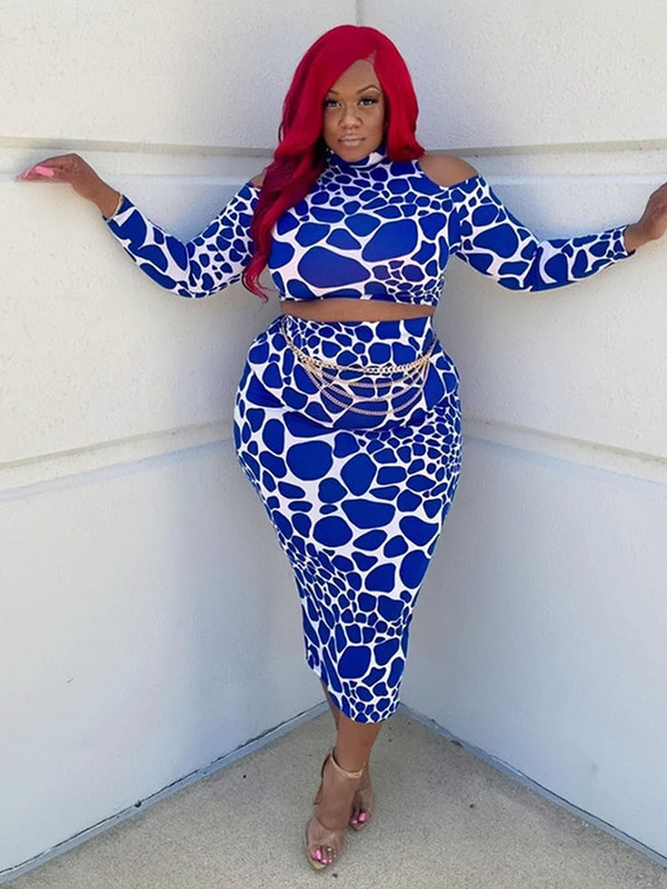 Izliektu apģērbu lielizmēra sieviešu komplekti ar svārkiem no pleciem un seksīgu 2 daļīgu tērpu kleitu vairumtirdzniecība lielapjoma piegāde