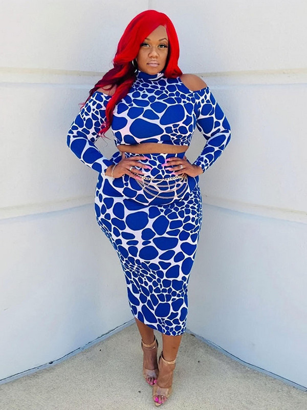 Izliektu apģērbu lielizmēra sieviešu komplekti ar svārkiem no pleciem un seksīgu 2 daļīgu tērpu kleitu vairumtirdzniecība lielapjoma piegāde