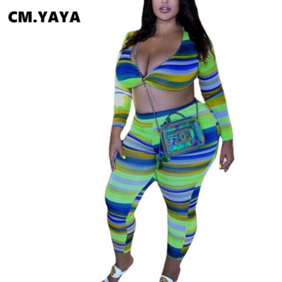 Lemon Gina sieviešu lielizmēra komplekti ar apdruku dekoltē apgriezti topi + šauras bikses, divi 2 daļīgi komplekti Seksīgi nakts tērpi, modes rudens