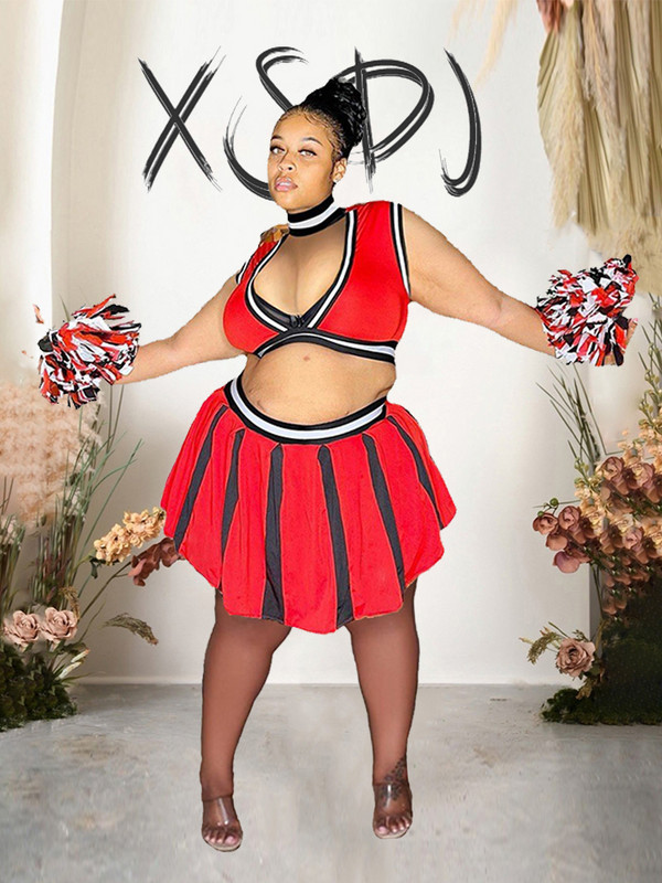 Sieviešu vasaras svārki, seksīgs sarkans bikini komplekts sievietēm, 2 daļīgs komplekts, svārki un labākie naktskluba apģērbi lielizmēra vairumtirdzniecība