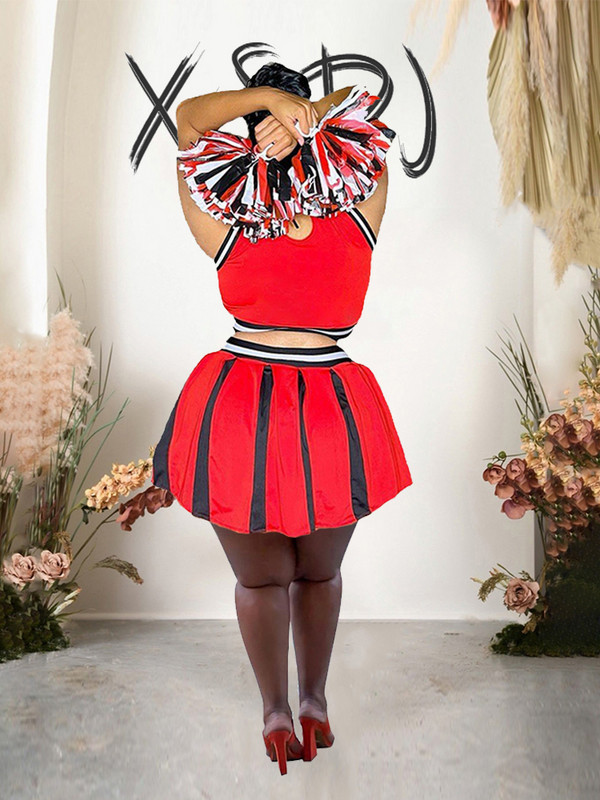 Sieviešu vasaras svārki, seksīgs sarkans bikini komplekts sievietēm, 2 daļīgs komplekts, svārki un labākie naktskluba apģērbi lielizmēra vairumtirdzniecība