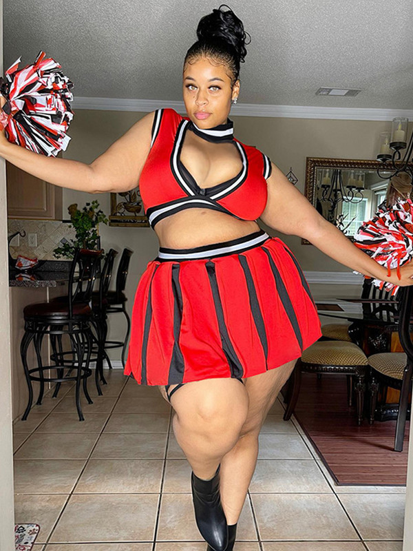 Sieviešu vasaras svārki, seksīgs sarkans bikini komplekts sievietēm, 2 daļīgs komplekts, svārki un labākie naktskluba apģērbi lielizmēra vairumtirdzniecība