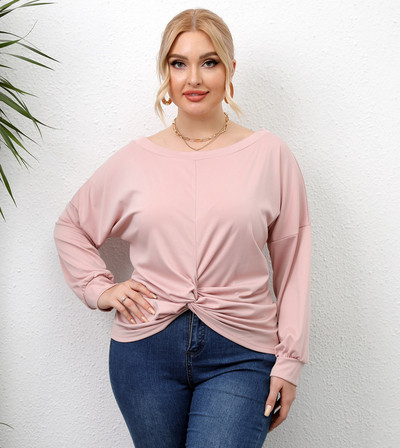 2022. gada jauns sieviešu lielizmēra T-krekls ar garām piedurknēm rudens apģērbi Liela izmēra lieli, masīvi apģērbi, sieviešu augšējais apģērbs