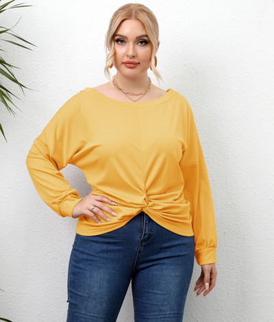 2022. gada jauns sieviešu lielizmēra T-krekls ar garām piedurknēm rudens apģērbi Liela izmēra lieli, masīvi apģērbi, sieviešu augšējais apģērbs