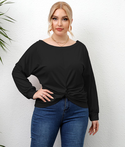 2022. gada jauns sieviešu lielizmēra T-krekls ar garām piedurknēm rudens apģērbi Liela izmēra lieli, masīvi apģērbi, sieviešu augšējais apģērbs