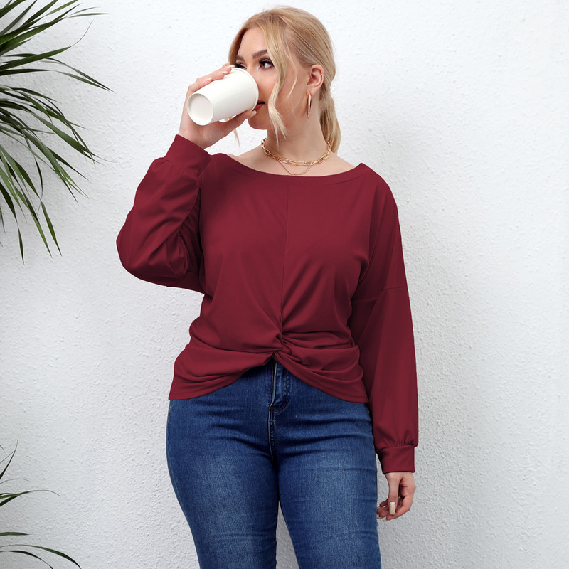 2022. gada jauns sieviešu lielizmēra T-krekls ar garām piedurknēm rudens apģērbi Liela izmēra lieli, masīvi apģērbi, sieviešu augšējais apģērbs