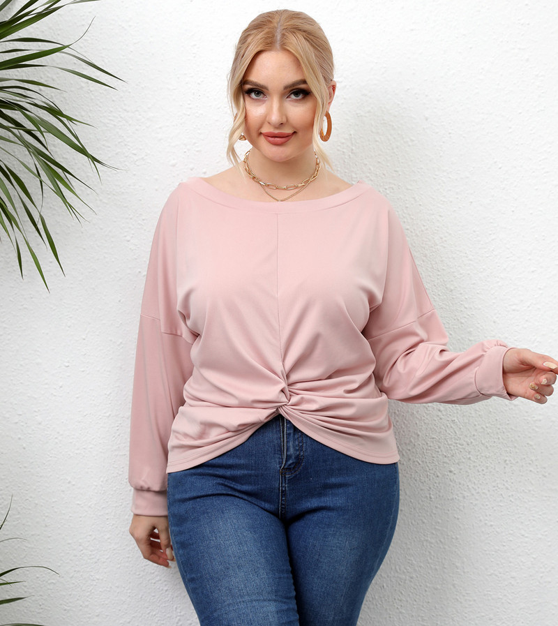 2022. gada jauns sieviešu lielizmēra T-krekls ar garām piedurknēm rudens apģērbi Liela izmēra lieli, masīvi apģērbi, sieviešu augšējais apģērbs