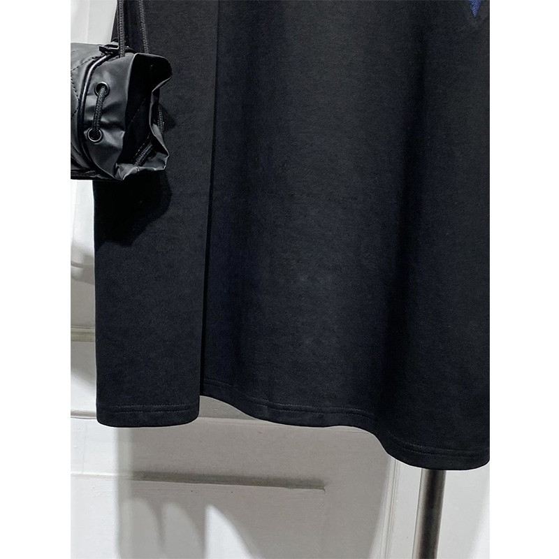 Κορεάτικο μπλουζάκι με στρογγυλή λαιμόκοψη τζιν ίσιο φόρεμα Καλοκαιρινό μαύρο ευέλικτο, κοντό μανίκι, μεσαίου μήκους έκδοση