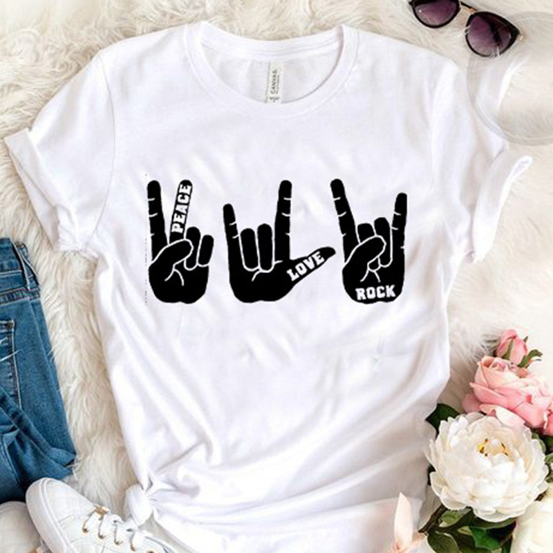 Női póló, 2022 Utcai divat, kerek nyakú, forró bélyegzőnyomtatás, laza fehér, minden egyezésű plusz méretű, rövid ujjú felsők nyári ruhák