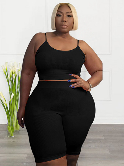Σετ SOMO Plus Size Γυναικεία ρούχα Crop Top και σορτς ασορτί Σετ Fashion Sexy Club Σετ Two Piece 2023 Χονδρική Dropshipping