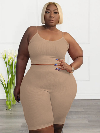 Σετ SOMO Plus Size Γυναικεία ρούχα Crop Top και σορτς ασορτί Σετ Fashion Sexy Club Σετ Two Piece 2023 Χονδρική Dropshipping