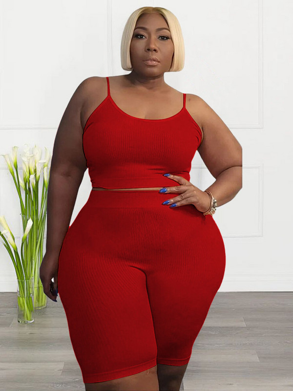 Σετ SOMO Plus Size Γυναικεία ρούχα Crop Top και σορτς ασορτί Σετ Fashion Sexy Club Σετ Two Piece 2023 Χονδρική Dropshipping