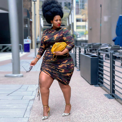 CM.YAYA sieviešu lielizmēra kleita ar trīs ceturtdaļām piedurknēm, izstiepta ķermeņa kleita Modes ikdienas ielas apģērba vasaras tērpi