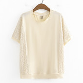 Liela izmēra sieviešu T-krekls, 2023. gada vasaras īsās piedurknes, viļņi topi, brīvi T-krekli, lielizmēra, izliekti apģērbi S52-8199