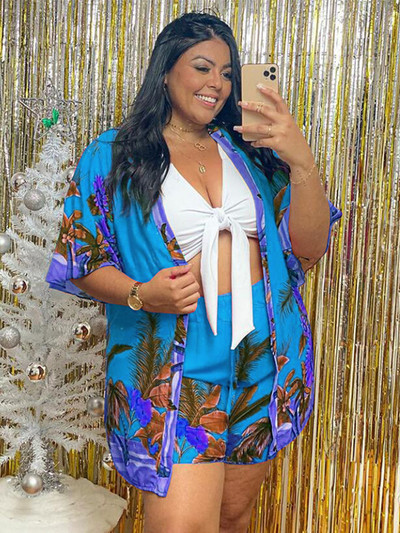 Divdaļīgi komplekti Sieviešu tērpi Vasaras brīvdienu jaka un īsie komplekti Ikdienas Elegants 2x 3x 4x Liela izmēra vairumtirdzniecība dropshipping