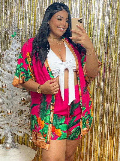 Divdaļīgi komplekti Sieviešu tērpi Vasaras brīvdienu jaka un īsie komplekti Ikdienas Elegants 2x 3x 4x Liela izmēra vairumtirdzniecība dropshipping