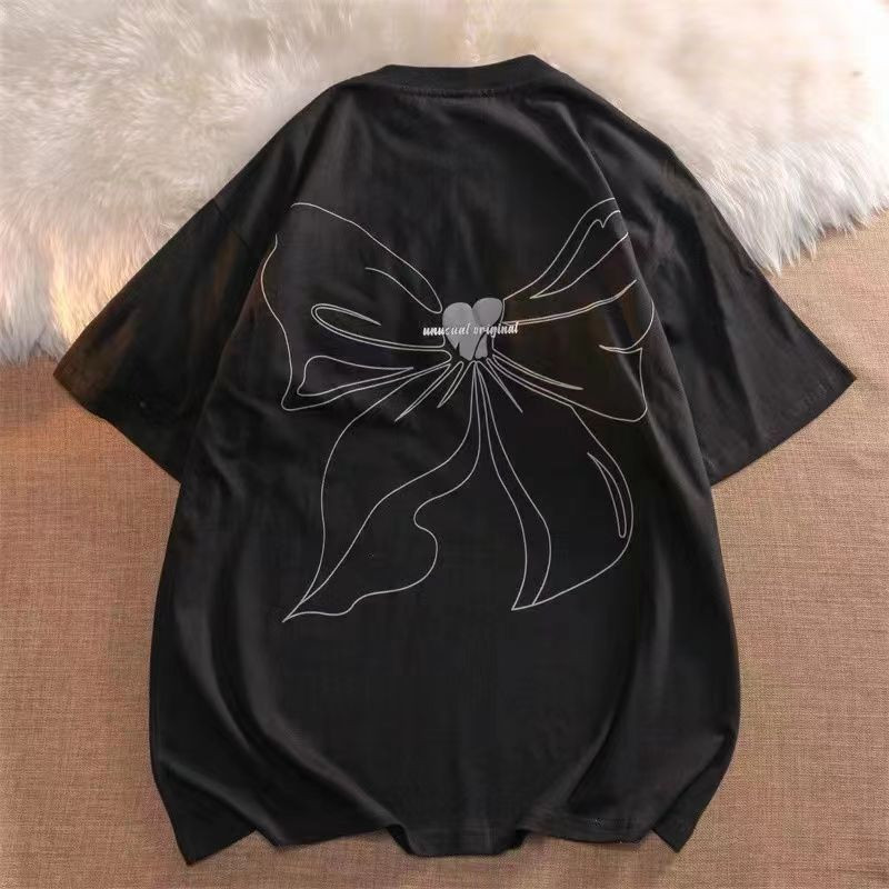 DUOFAN Liela izmēra T-krekli ar īsām piedurknēm ar tauriņu apdruku O kakla krekls Sieviešu vasaras ikdienas ielas apģērbs sieviešu augšdaļa L-4XL