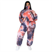 2021. gada pavasara rudens jauns, karsts izpārdošana Eiropas un amerikāņu stila lielizmēra resns MM gadījuma kaklasaites krāsots džemperis ar apdruku, divdaļīgs komplekts, uzvalks