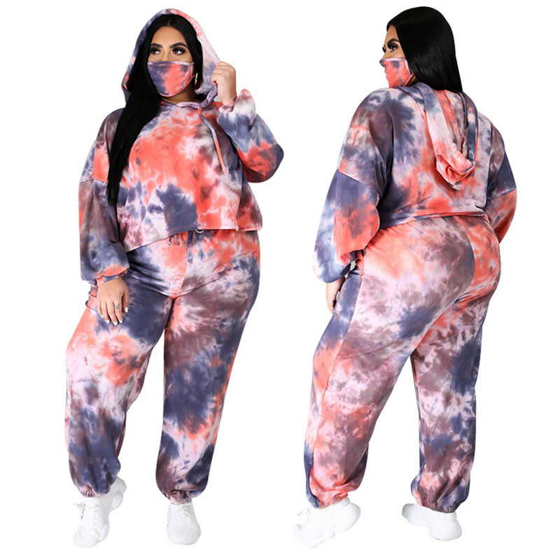 2021. gada pavasara rudens jauns, karsts izpārdošana Eiropas un amerikāņu stila lielizmēra resns MM gadījuma kaklasaites krāsots džemperis ar apdruku, divdaļīgs komplekts, uzvalks