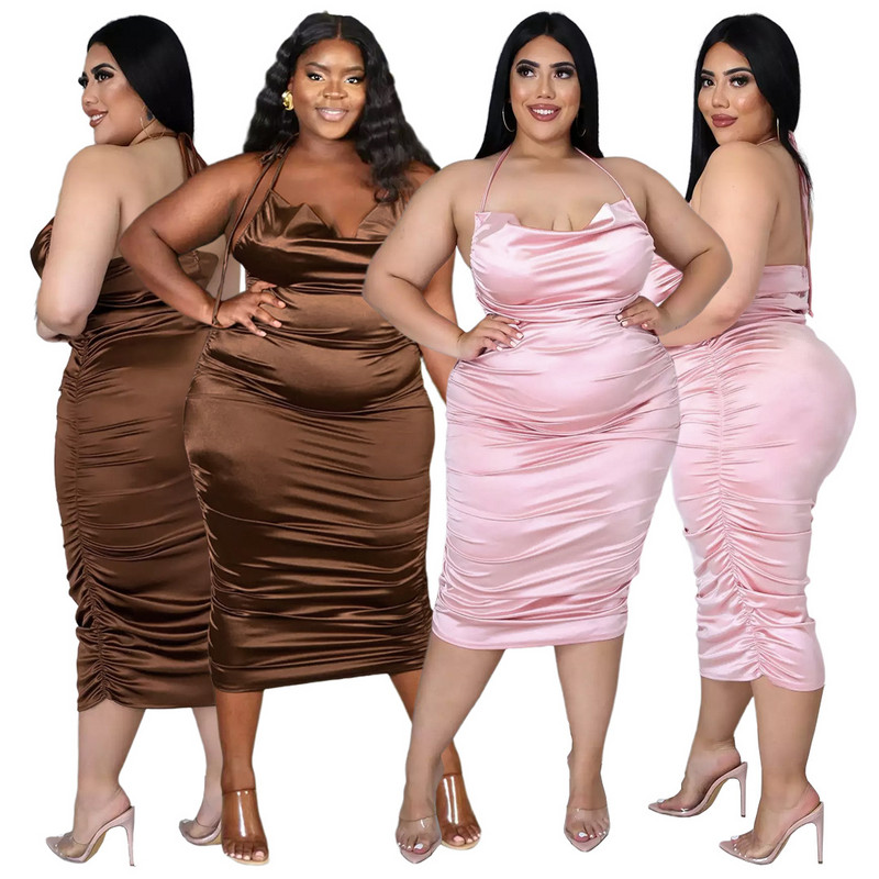 Φορέματα Wmstar Plus Size Κομψό Party Sexy Club Outfit Bandgae Tank ντραπέ Καλοκαιρινό φόρεμα πάρτι μόδας Χονδρική Dropshipping