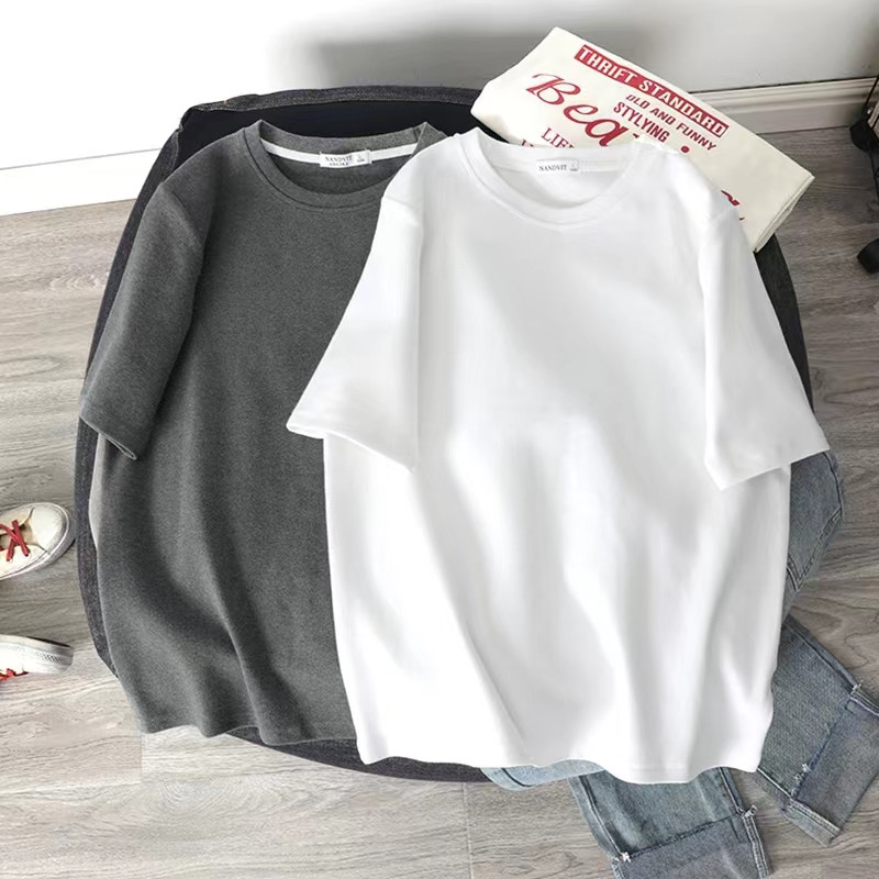 DAYIFUN Sieviešu jauni lielizmēra T krekli Matēts biezs krekls T-krekls ar īsām piedurknēm brīvs korejiešu iekšējais sieviešu apģērbs