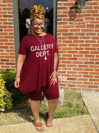 Wmstar lielizmēra divdaļīgie komplekti sieviešu sporta tērpam pieskaņoti brīvi ar burtiem šorti sporta tērps ikdienas vasaras vairumtirdzniecība dropshipping