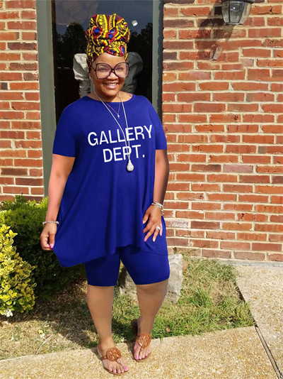 Wmstar lielizmēra divdaļīgie komplekti sieviešu sporta tērpam pieskaņoti brīvi ar burtiem šorti sporta tērps ikdienas vasaras vairumtirdzniecība dropshipping