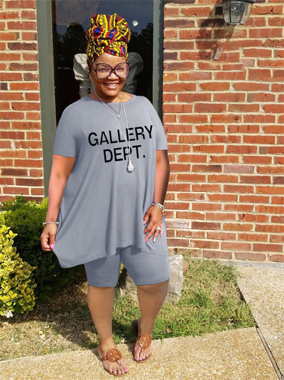 Wmstar lielizmēra divdaļīgie komplekti sieviešu sporta tērpam pieskaņoti brīvi ar burtiem šorti sporta tērps ikdienas vasaras vairumtirdzniecība dropshipping