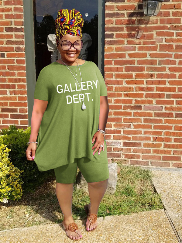 Wmstar lielizmēra divdaļīgie komplekti sieviešu sporta tērpam pieskaņoti brīvi ar burtiem šorti sporta tērps ikdienas vasaras vairumtirdzniecība dropshipping