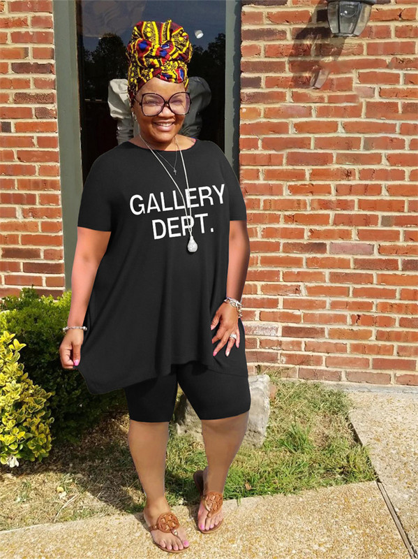 Wmstar lielizmēra divdaļīgie komplekti sieviešu sporta tērpam pieskaņoti brīvi ar burtiem šorti sporta tērps ikdienas vasaras vairumtirdzniecība dropshipping