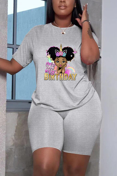 Hétköznapi, 5xl-es, nagyobb méretű készletek, nyakú felső és rövid nadrágok, divatos, nyomott ruhák nőknek, 2 részes szett nagykereskedelmi szállítás