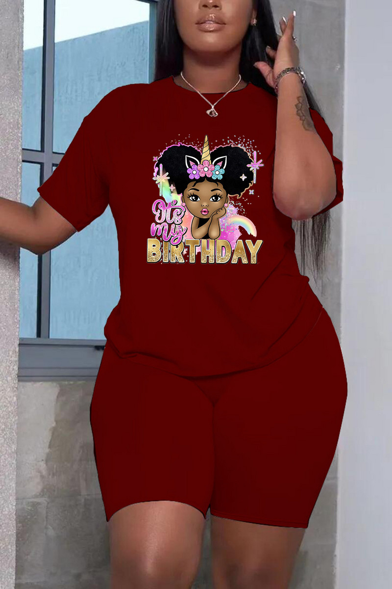 Hétköznapi, 5xl-es, nagyobb méretű készletek, nyakú felső és rövid nadrágok, divatos, nyomott ruhák nőknek, 2 részes szett nagykereskedelmi szállítás