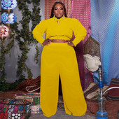 Γυναικεία ρούχα σε μεγάλα μεγέθη σετ δύο τεμαχίων μακρυμάνικο μπλουζάκι και παντελόνια σετ φόρμες Streetwear Χονδρική Dropshipping