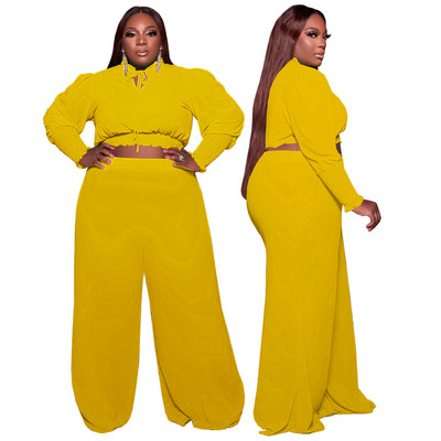 Γυναικεία ρούχα σε μεγάλα μεγέθη σετ δύο τεμαχίων μακρυμάνικο μπλουζάκι και παντελόνια σετ φόρμες Streetwear Χονδρική Dropshipping