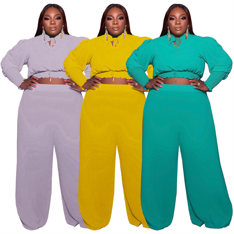 Γυναικεία ρούχα σε μεγάλα μεγέθη σετ δύο τεμαχίων μακρυμάνικο μπλουζάκι και παντελόνια σετ φόρμες Streetwear Χονδρική Dropshipping