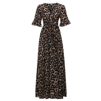 Φορέματα Plus Size XL-5XL 2022 Φορέματα Leopard Printing Καλοκαιρινά Βίντατζ Φορέματα διακοπών Ropa Mujer