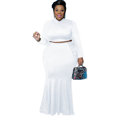 Γυναικεία ρούχα σε μεγάλο μέγεθος δύο τεμαχίων Streetwear μακρυμάνικο μπλουζάκι και σετ φορέματος Γυναικεία σέξι φθινοπωρινά ρούχα Dropshipping χονδρική