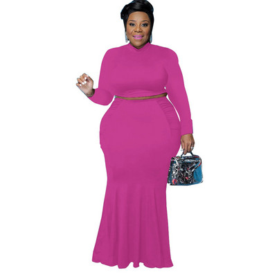 Γυναικεία ρούχα σε μεγάλο μέγεθος δύο τεμαχίων Streetwear μακρυμάνικο μπλουζάκι και σετ φορέματος Γυναικεία σέξι φθινοπωρινά ρούχα Dropshipping χονδρική