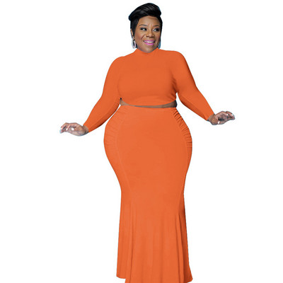 Γυναικεία ρούχα σε μεγάλο μέγεθος δύο τεμαχίων Streetwear μακρυμάνικο μπλουζάκι και σετ φορέματος Γυναικεία σέξι φθινοπωρινά ρούχα Dropshipping χονδρική