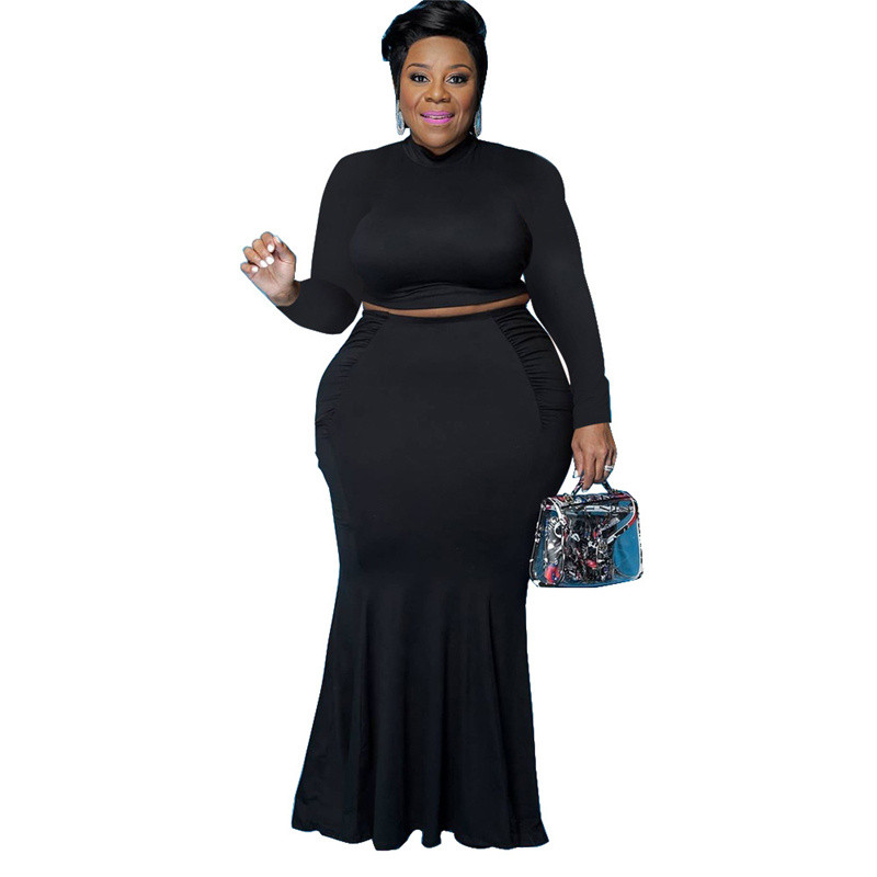 Γυναικεία ρούχα σε μεγάλο μέγεθος δύο τεμαχίων Streetwear μακρυμάνικο μπλουζάκι και σετ φορέματος Γυναικεία σέξι φθινοπωρινά ρούχα Dropshipping χονδρική