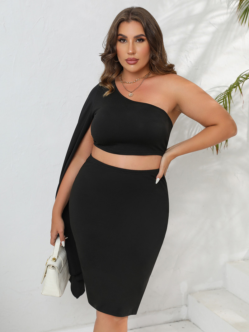 Finjani sieviešu komplekts, seksīgs, asimetrisks topi un svārki bez lencītēm, lielizmēra, elegants un elegants vasaras komplekts