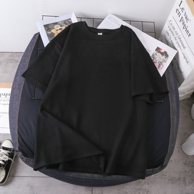 DAYIFUN T-krekls ar īsām piedurknēm Sieviešu korejiešu versija Lielizmēra Vasaras Jauni Kokvilnas Tkrekli Studentu brīvi Vienkrāsaini Meiteņu T-krekli Tops