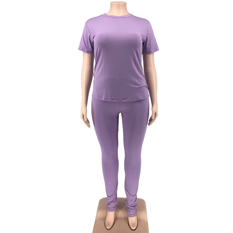 2022. gada vienkrāsains ikdienas treniņtērps Sieviešu tērpi ar īsām piedurknēm Lielizmēra sporta apģērba divdaļīgs komplekts, vairumtirdzniecība, piegāde