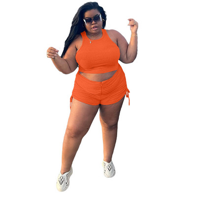 Σετ ασορτί με ραβδώσεις πουκάμισο τοπ και παντελόνι Γυναικεία casual αθλητική φόρμα ύφασμα μόδας 2023 Καλοκαίρι Γυναικείο κοντό σετ δύο τεμαχίων