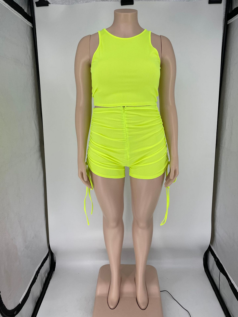 Σετ ασορτί με ραβδώσεις πουκάμισο τοπ και παντελόνι Γυναικεία casual αθλητική φόρμα ύφασμα μόδας 2023 Καλοκαίρι Γυναικείο κοντό σετ δύο τεμαχίων